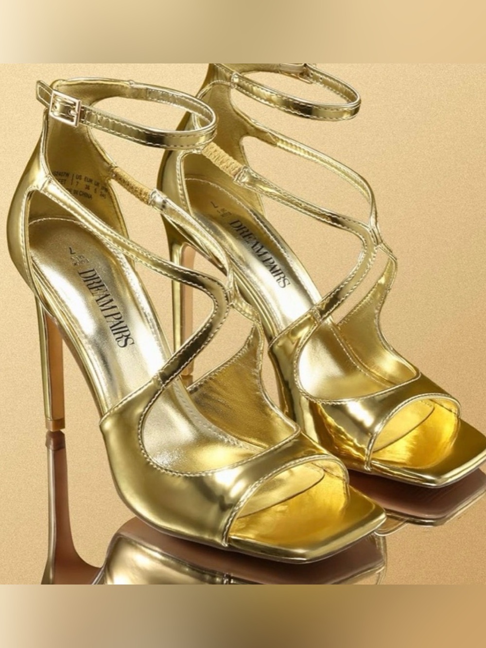 🔥Gold Strappy Sandals